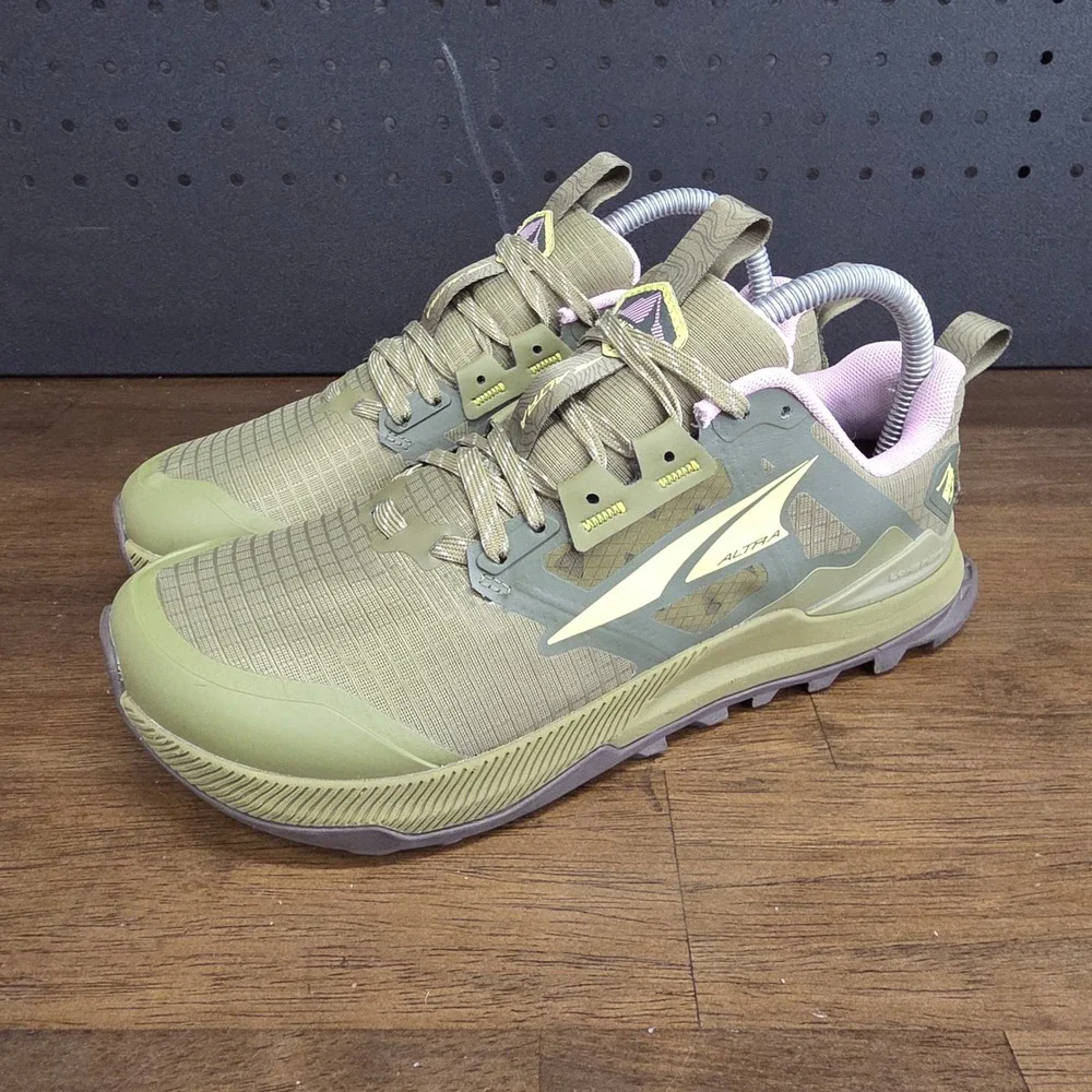 Altra Lone Peak 8 Trail Running Shoes Womens 7 Green Pink ALOA85ND315